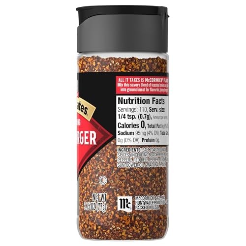 McCormick Grill Mates Hamburger Seasoning, 2.75 oz Ounce (Pack of 1)