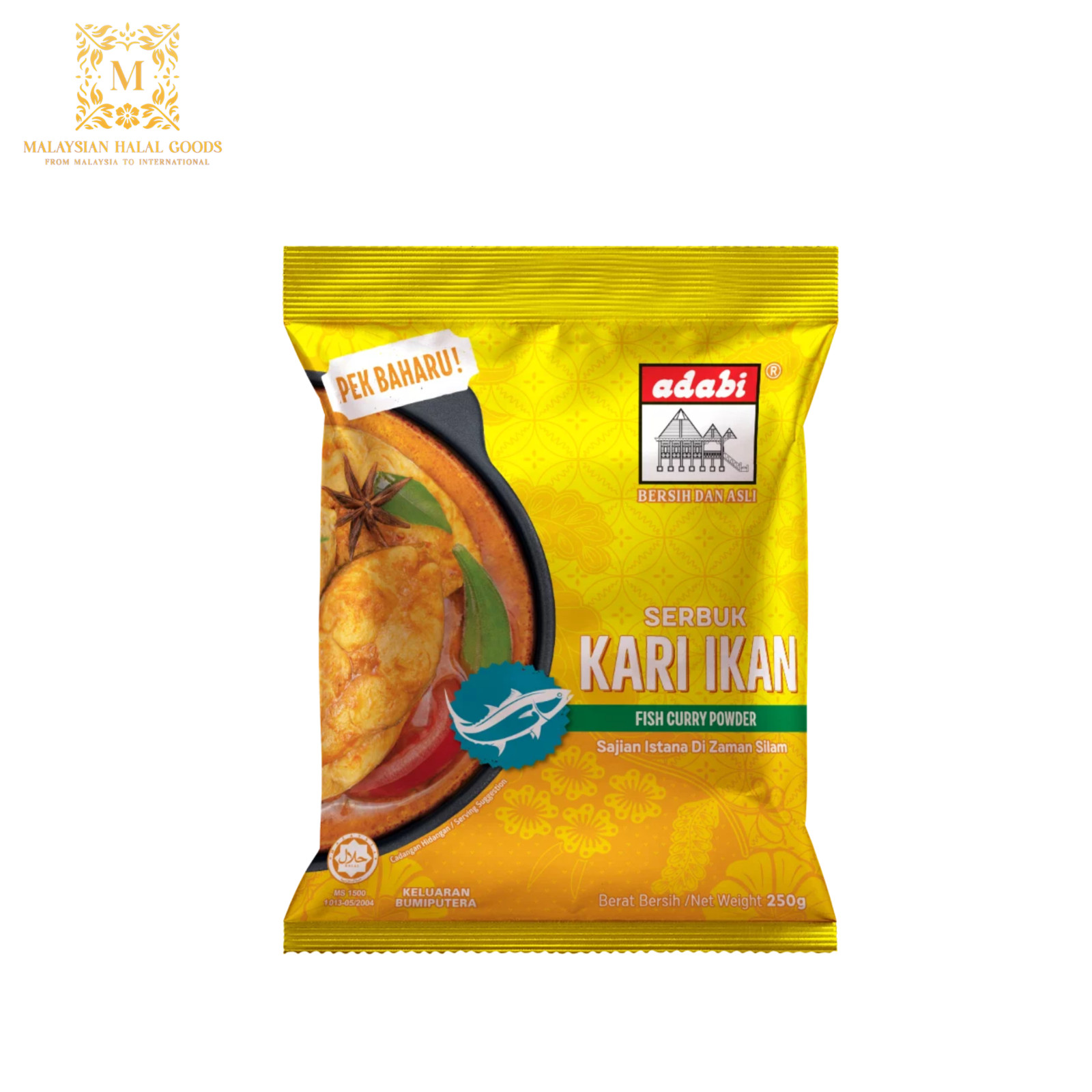 ADABI Fish Curry Powder Spices (Serbuk Kari Ikan) 250gm – Halal Certified