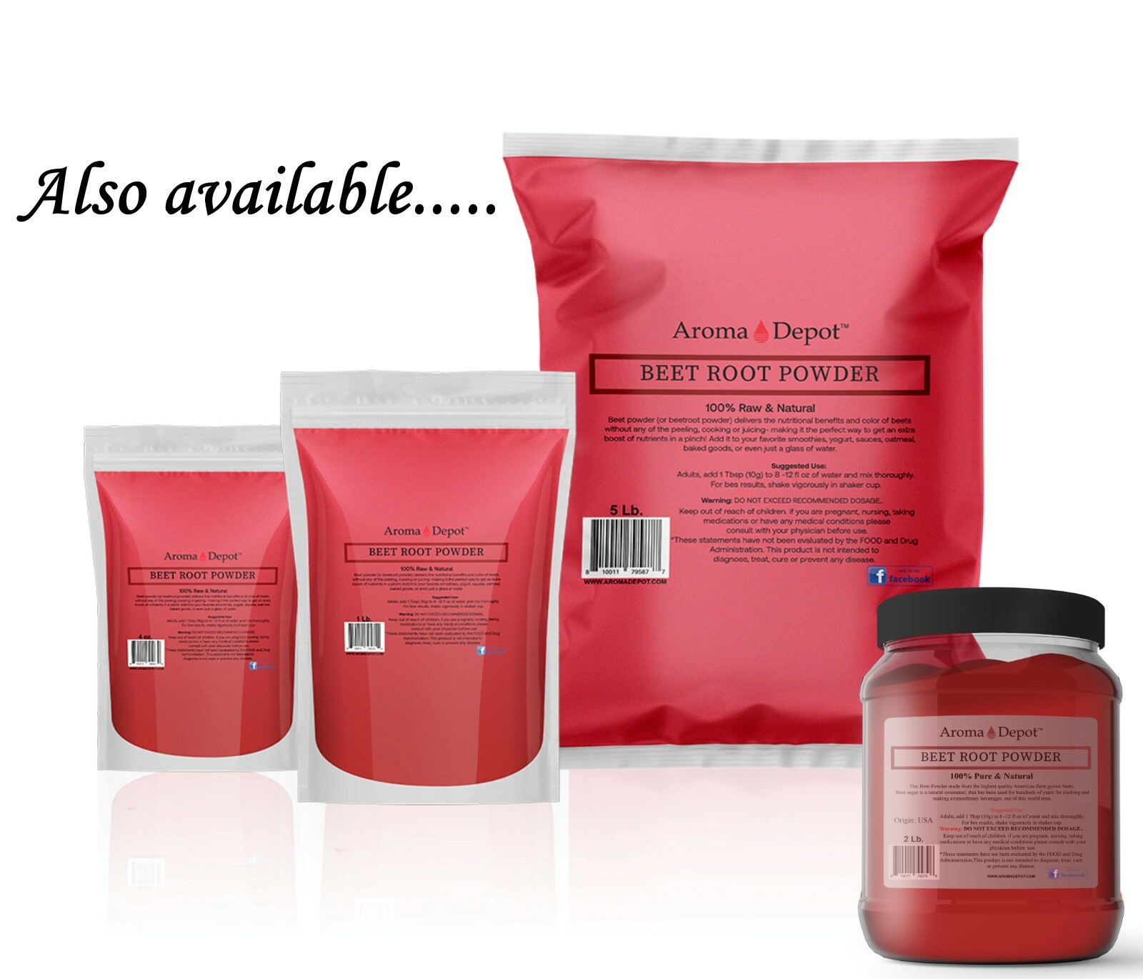 Beet Root Powder (Beta vulgaris) Raw & Non-GMO Superfood Vegan 100% Natural