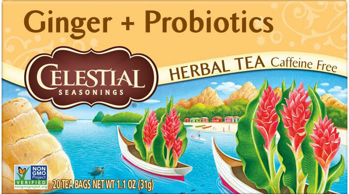 Celestial Seasonings Ginger + Probiotics Herbal Tea – 20 tea bags