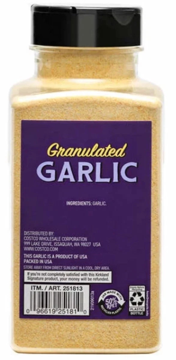 New Kirkland Granulated GARLIC – USA Fresh Jumbo Size Garlic, 18 oz Bottle