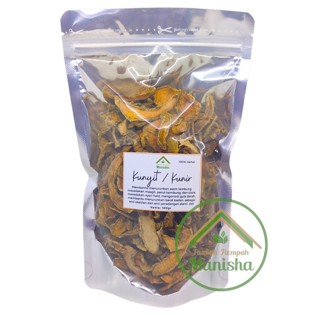 Dried Turmeric Root Slices 100g (Curcuma domestica)