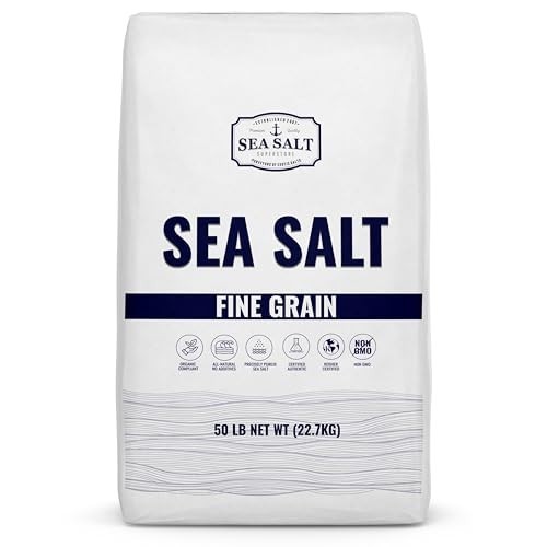 Bulk Fine Sea Salt 50 lb – Kosher, Food Grade, Non-Iodized, Pure & Unrefined
