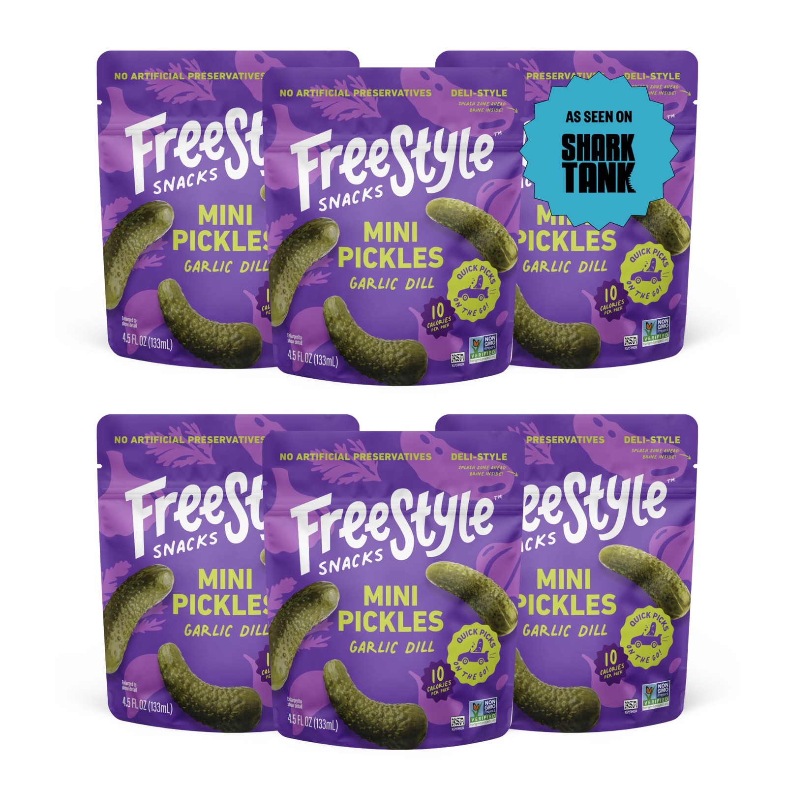 Mini Pickle Snack Packs Garlic Dill All Natural, FreshPacked DeliStyle Pick…