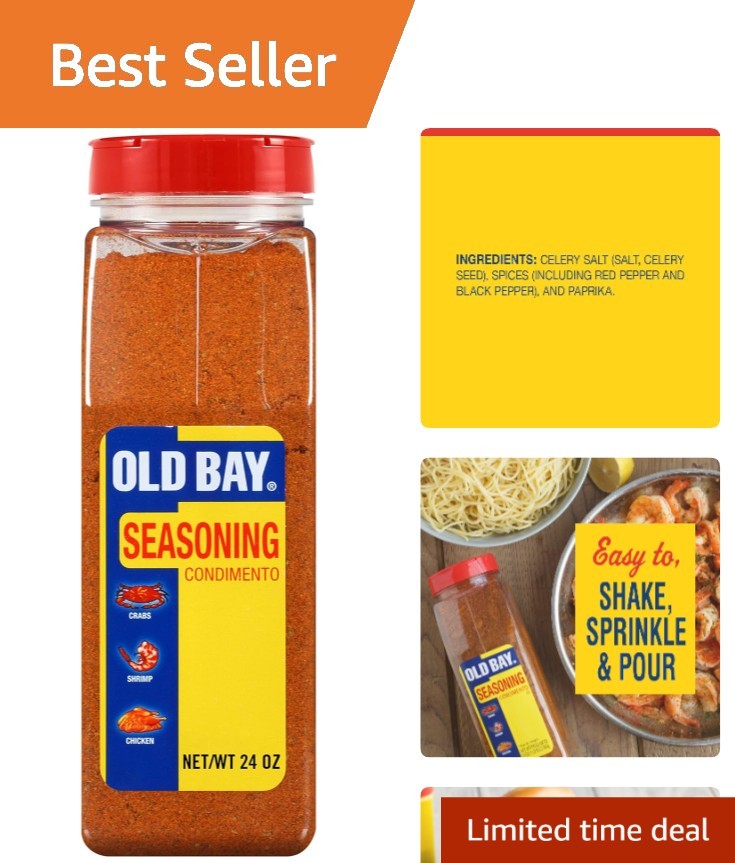 Old Bay 24 oz Seafood Seasoning – Authentic New England Flavor in Every Sprinkle