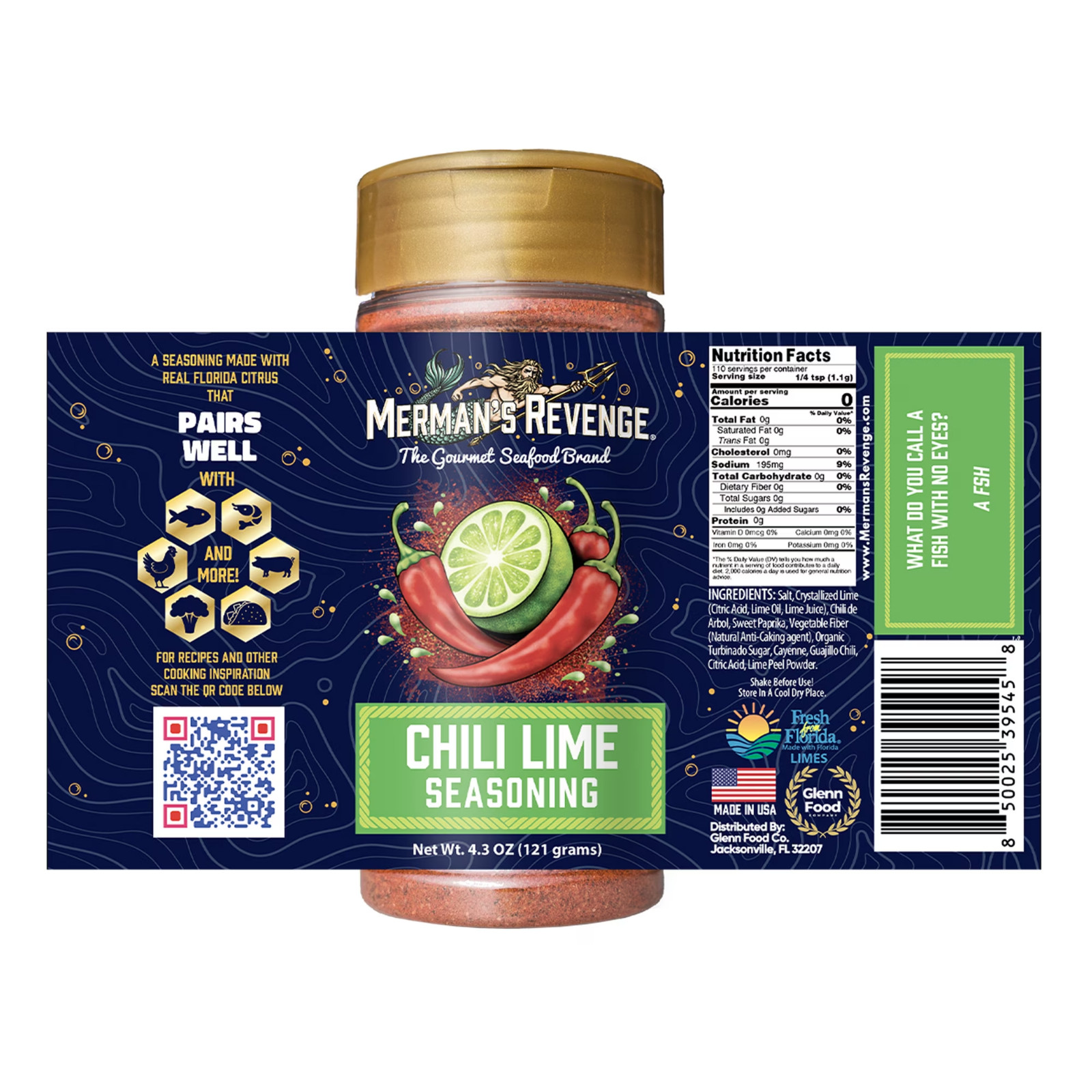 Merman’s Revenge Chili Lime Seasoning, 4.30 oz