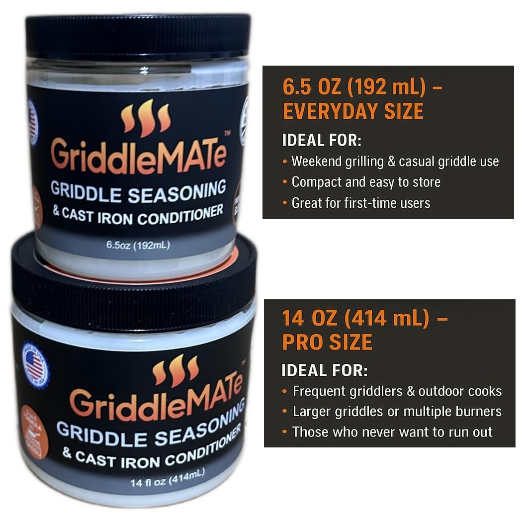 Non-GMO Griddle Seasoning with High Smoke Point for Perfect Cooking – 6.5 oz