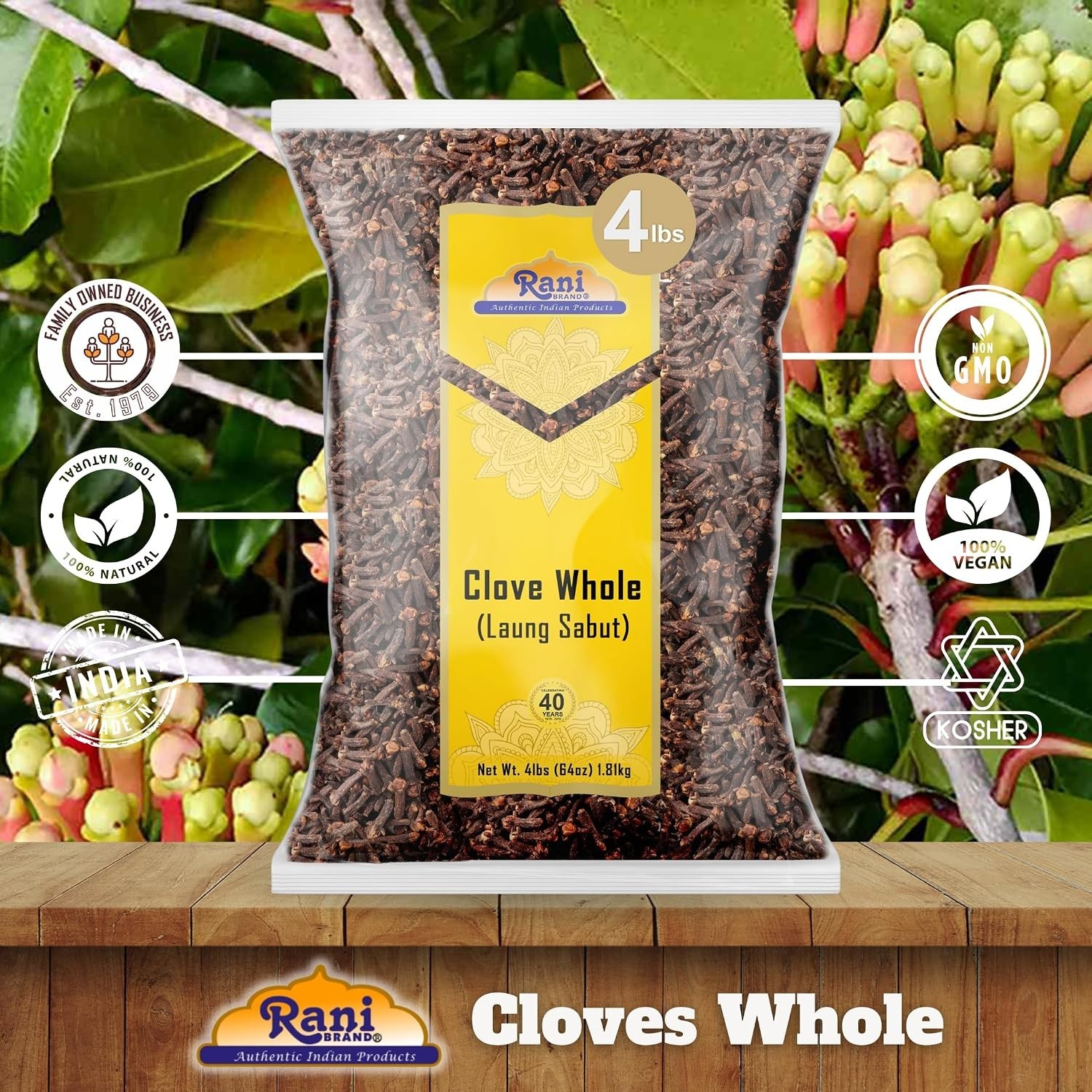 Rani Whole Cloves 4lbs Bulk Bag ~ Indian Spice, Kosher, Non-GMO,