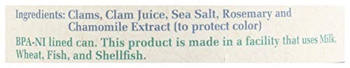 Shellfish Premium Whole Maine Clams 6.5 Ounce All Natural Seafood Ingredient