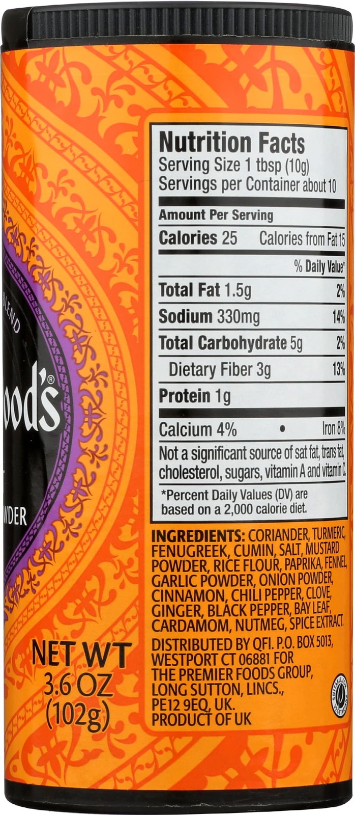 Sharwoods Hot Curry Powder, 3.6 OZ Ounce (Pack of 1)