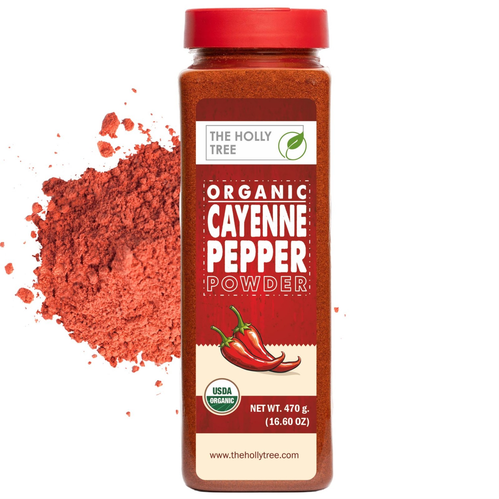 Organic Cayenne Pepper Powder 16.60 oz – Ground Red Chili Spice, Gluten Free, US