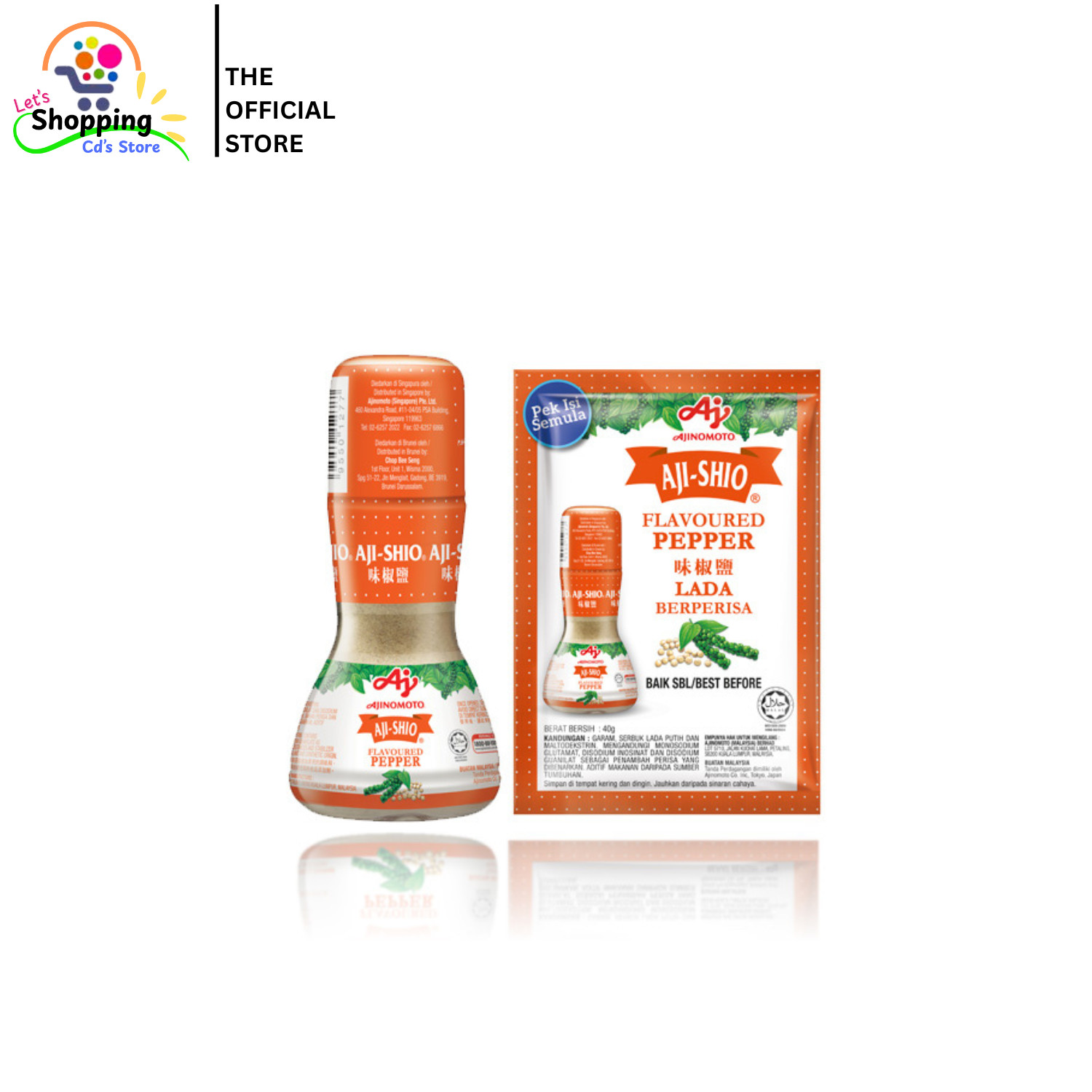 Free Shipping Ajinomoto Aji-Shio Flavoured White Pepper Refill Pack 40gx 10packs