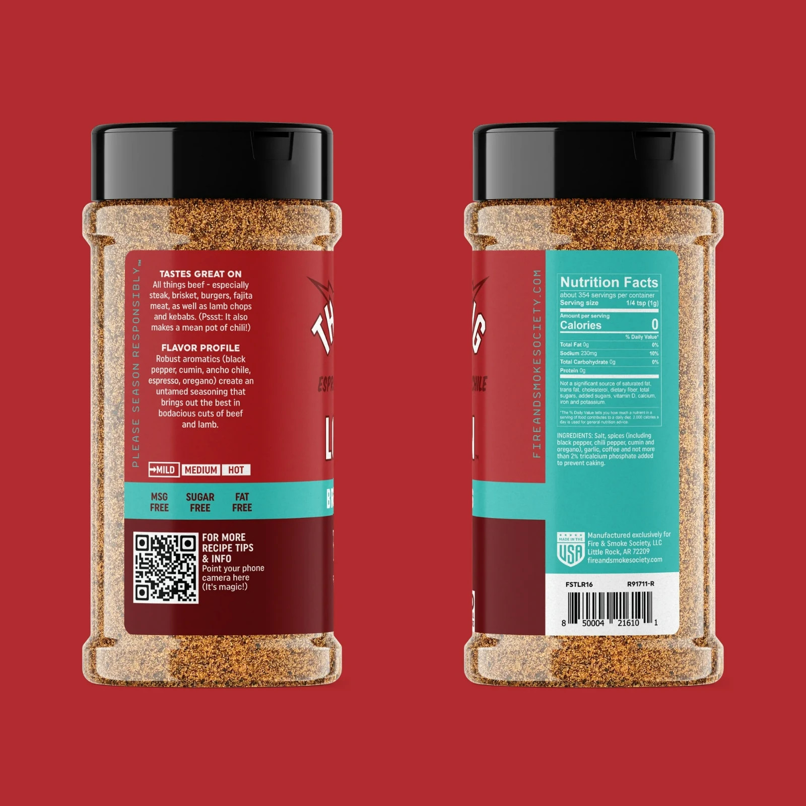(6 pack) Fire & Smoke Society Thundering Longhorn Steak Seasoning, 12.5 oz Mixed
