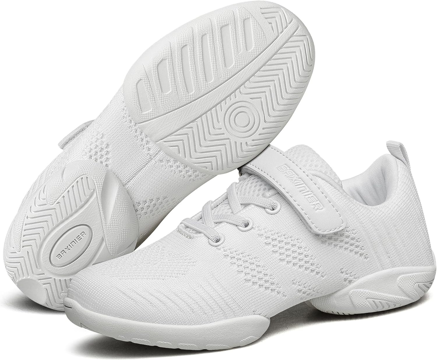 Girls White Cheerleading Dance Shoes Breathable Youth Cheer Competition Sneakers