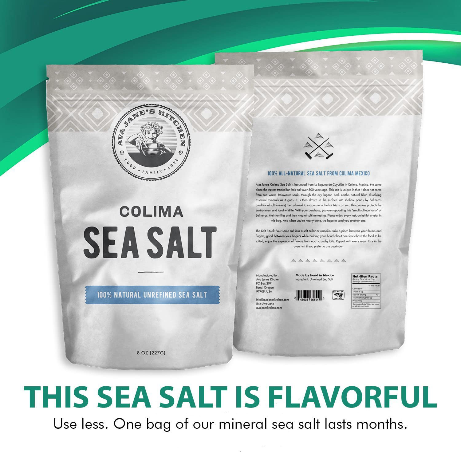 AVA JANE’S KITCHEN – Colima Sea Salt Unrefined Hand Harvested – 100% all Natu…