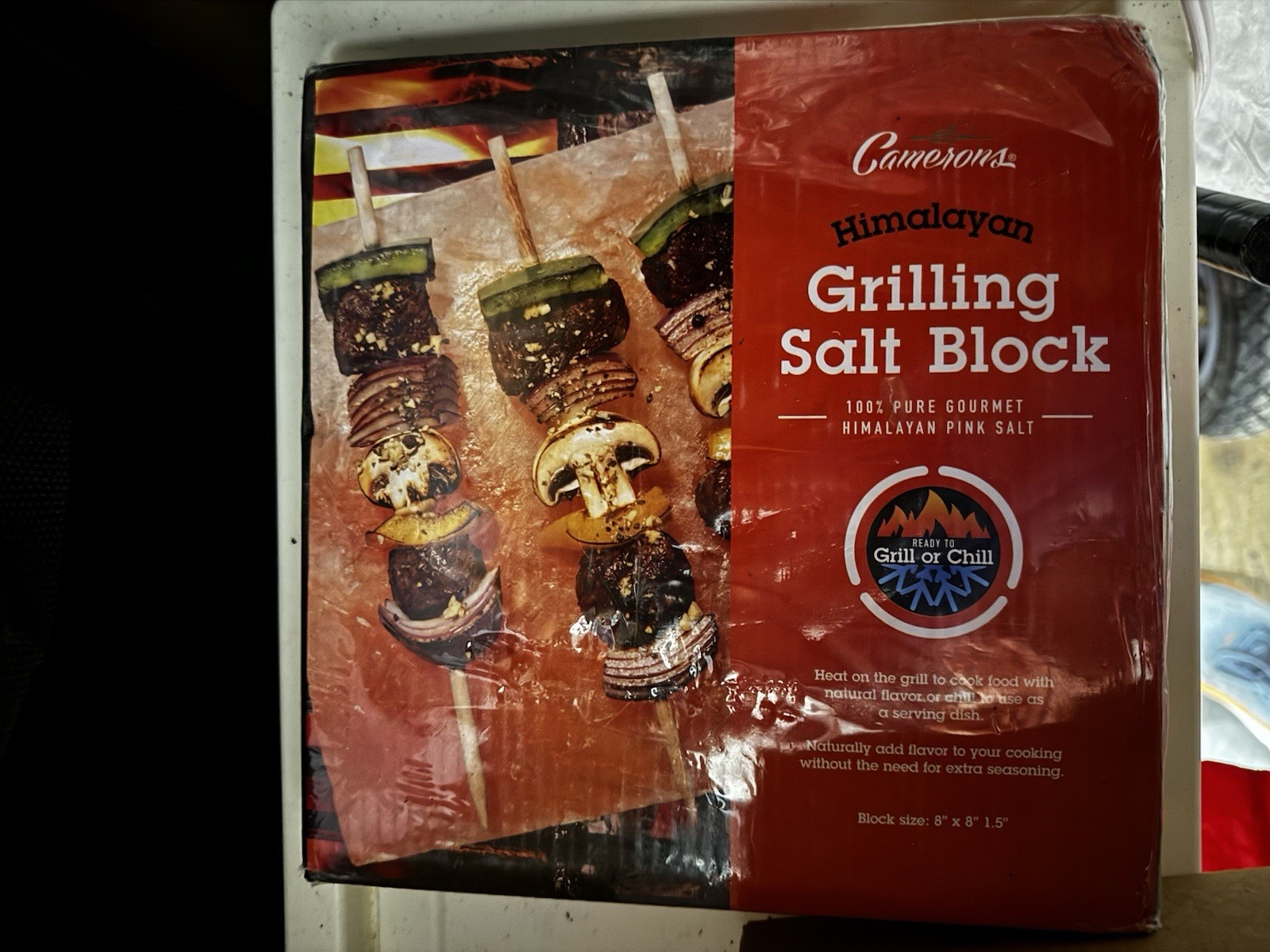 Cameron – Himalayan Pink Salt Block For BBQ Grilling Cooking Stone Plate 8”x8”