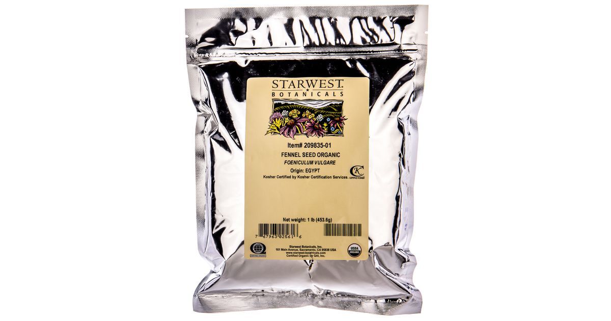 Organic Fennel Seeds Foeniculum vulgare QAI Certified, KCS Kosher 3 Sizes Egypt