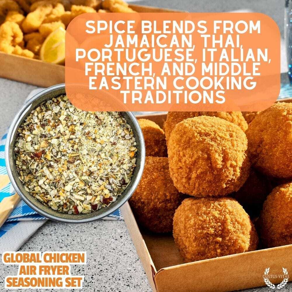Global Chicken Air Fryer Seasoning Set – Artisanal Spice Blends Six Pack