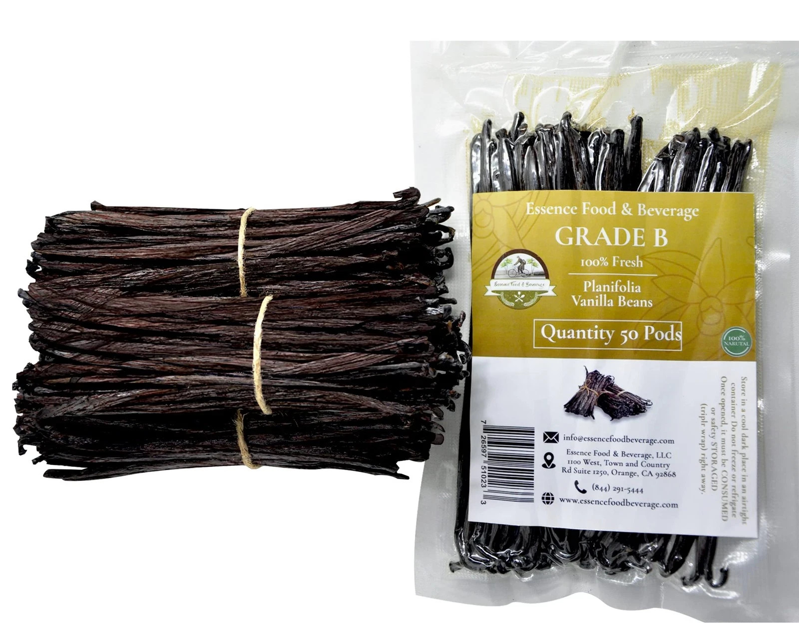 50 Vanilla Beans Grade B for Making Vanilla Extract, Vanilla Beans Bulk for E…