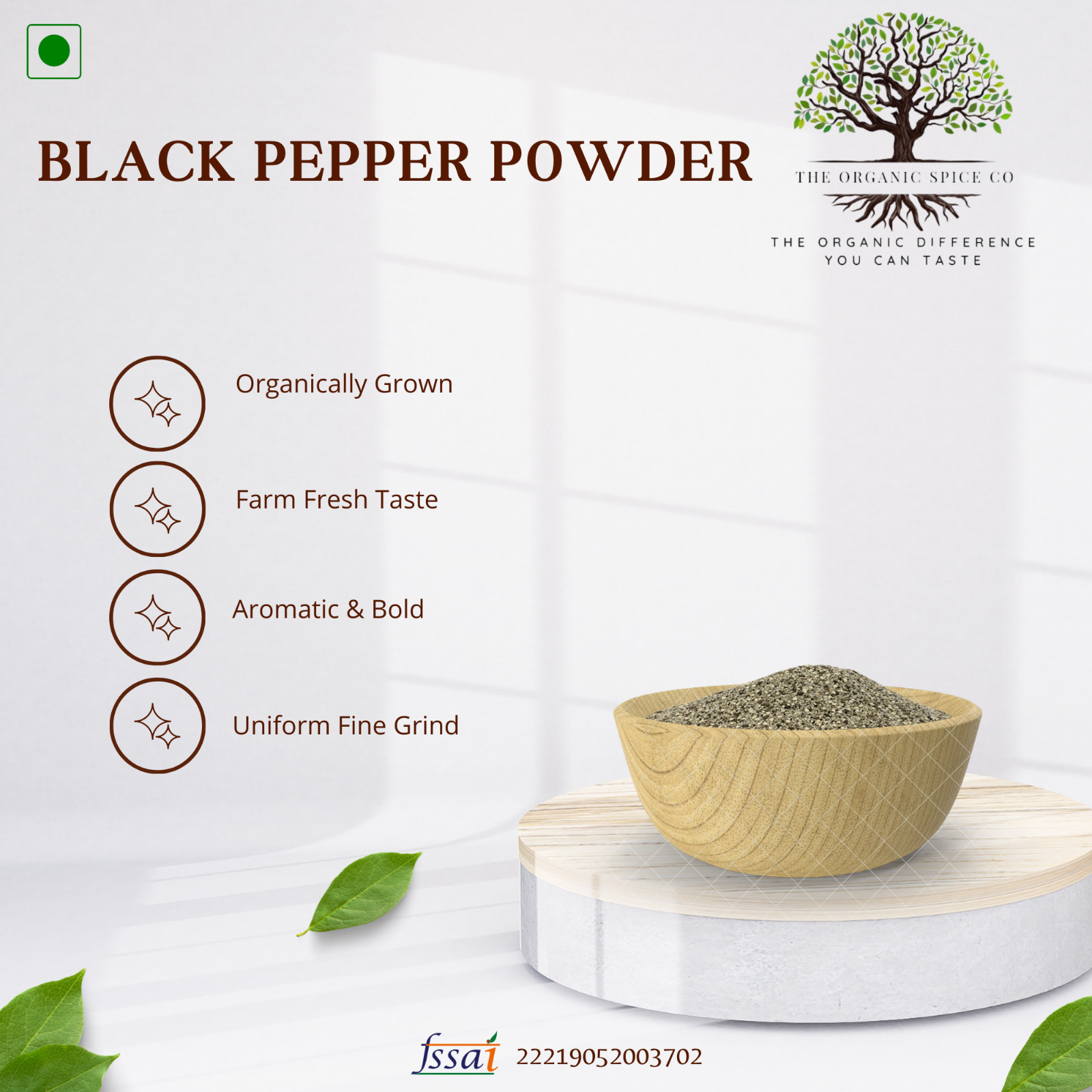 Organic Black Pepper Powder – Fine Uniform Grind Convenient Spice