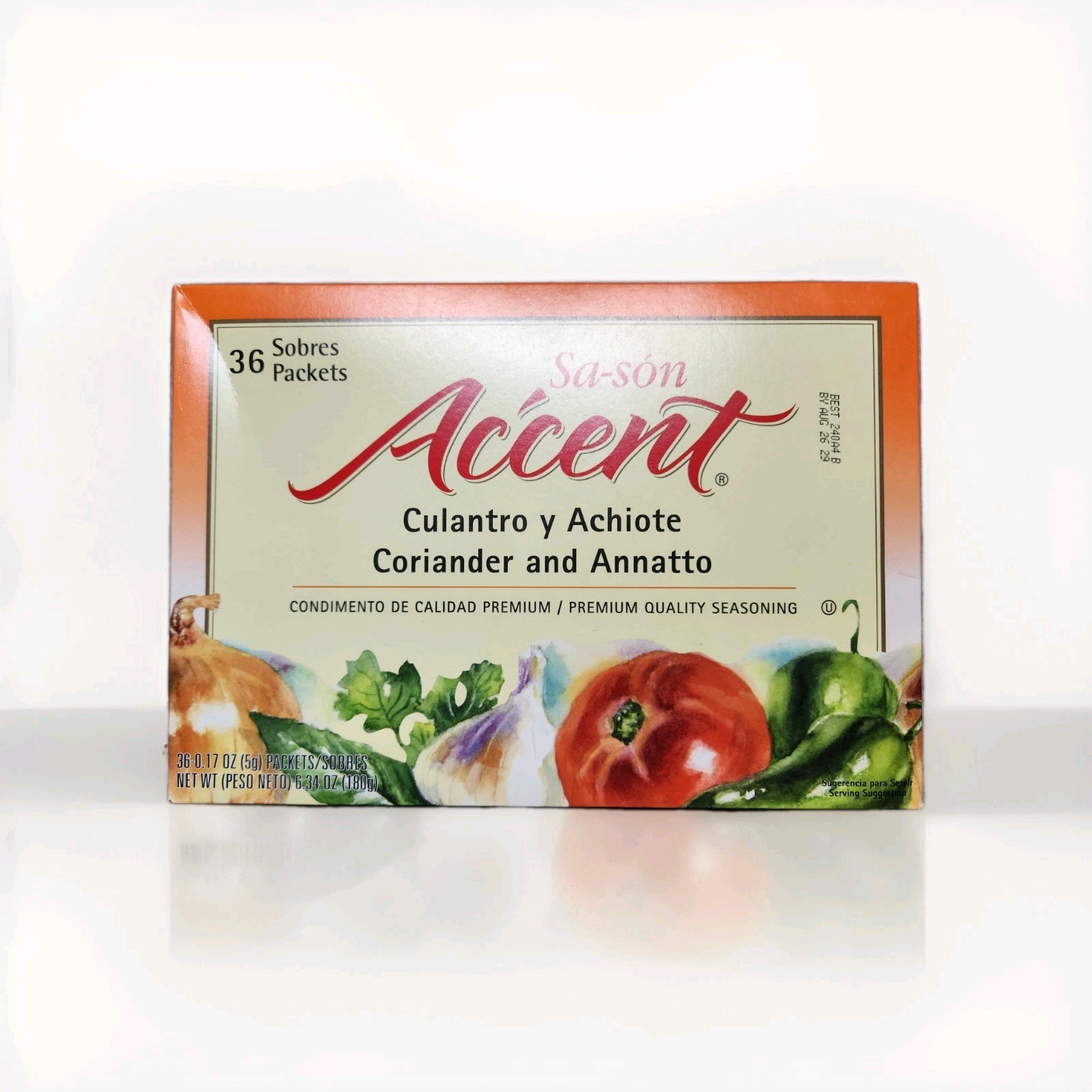Saźon Sa-són Aćcent Culantro y Achiote Coriander Seasoning 36 Packs of .17oz