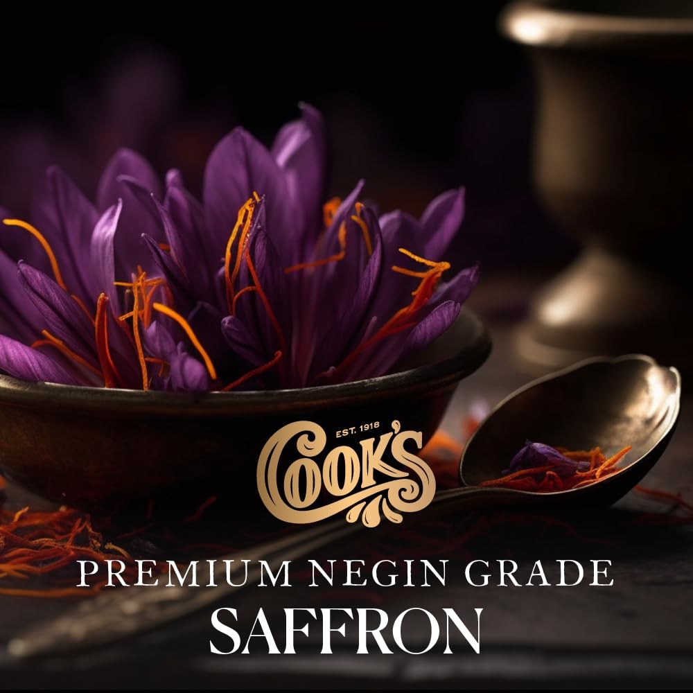 Cook’s, Premium Negin Grade Saffron Threads, Premium Dark Red Saffron Strands…