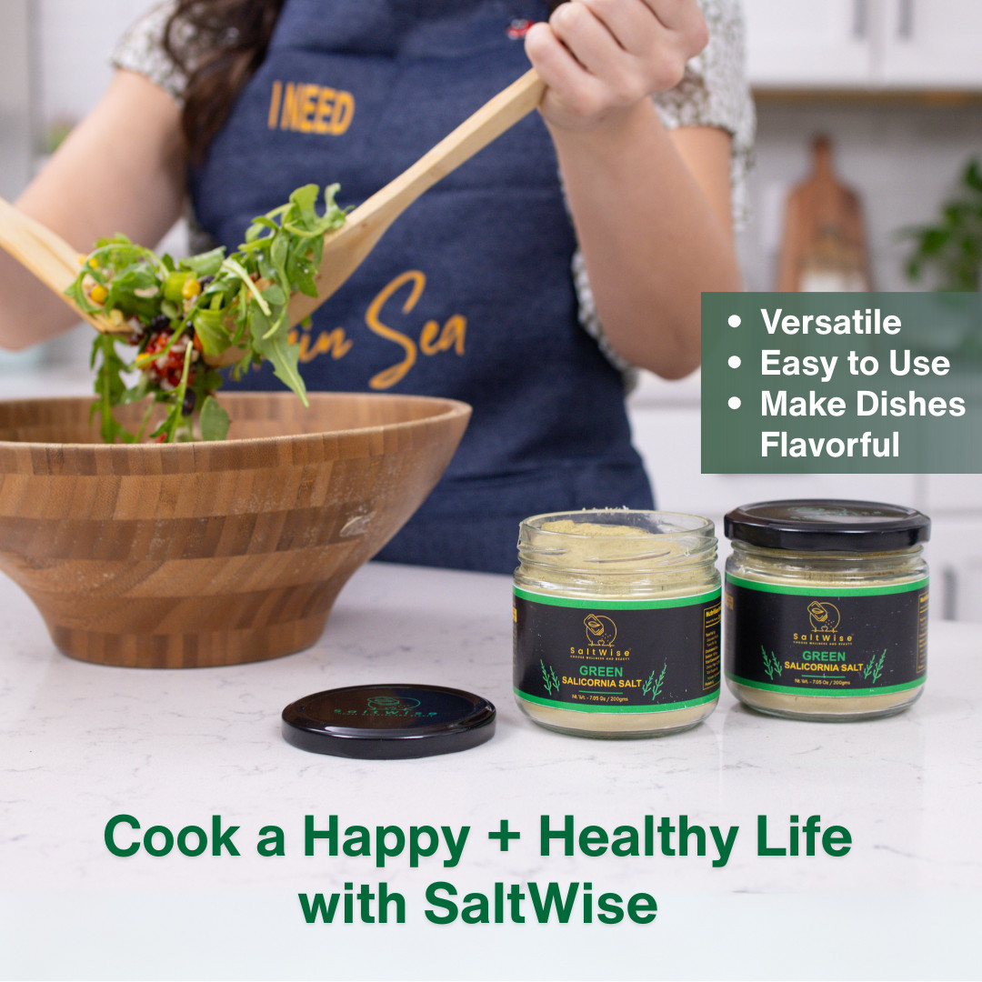 Green Salicornia Salt- Low Sodium Substitute, No additive, Organic, Umami 14.1oz