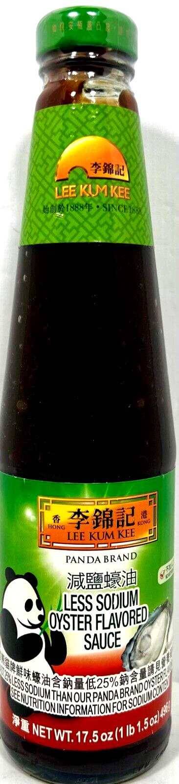 Lee Kum Kee Panda Brand Less Sodium Oyster Flavored Sauce 17.5oz(Pack of 6)~2025