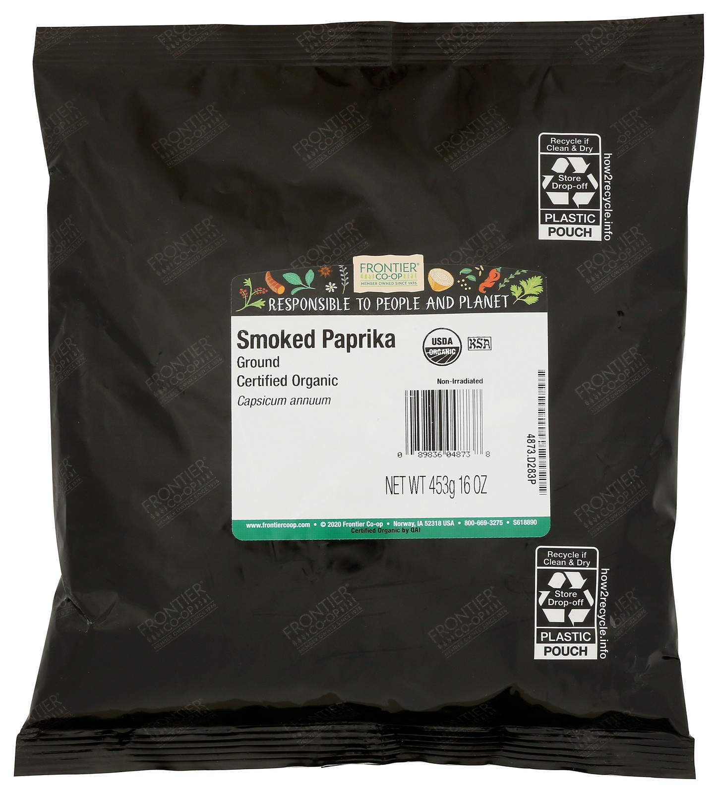Frontier -Op Organic Smoked Ground Paprika 16 Oz By Co-Op 1 Pack