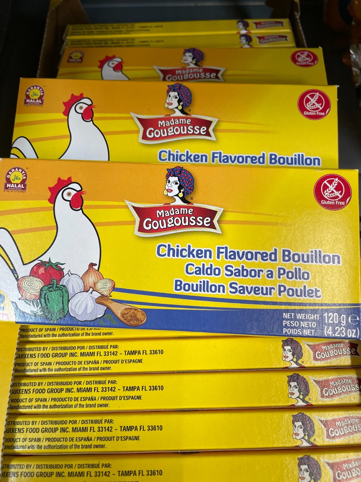 12 Pack Madame Gougousse Chicken Bouillon Cubes 4.23 oz Each (12 Cubes per Pack)