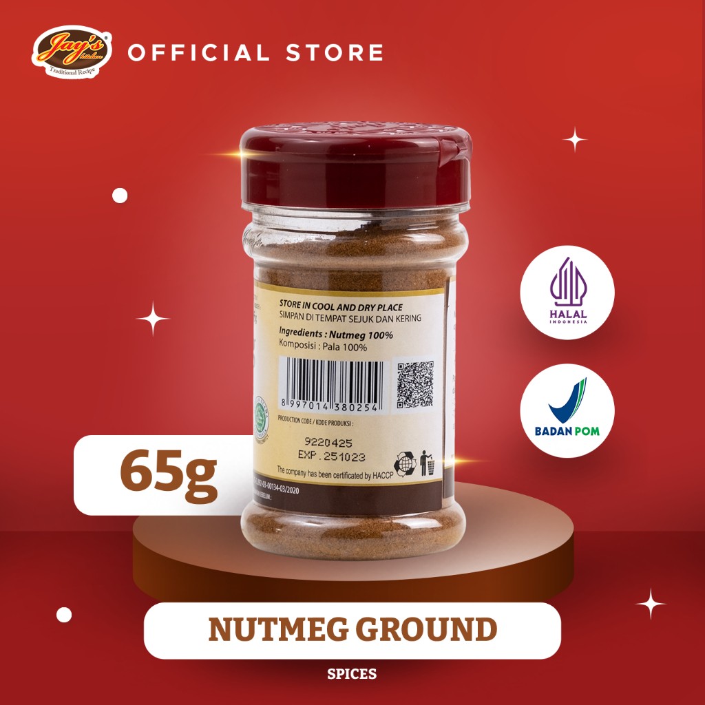 Ground Nutmeg Powder 65g warm baking spice aromatic authentic flavor