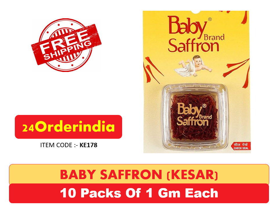 BABY BRAND SAFFRON (KASHMIRI KESAR) 1 gm EACH (pack of 10) free shipping