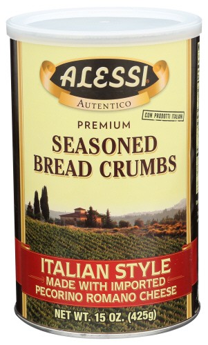 Alessi Italian Bread Crumbs, 15oz, Pack of 6 ? Seasoned, Crunchy Coating
