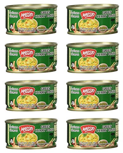 Maesri Thai Green Curry Paste – 4 Oz Pack of 8