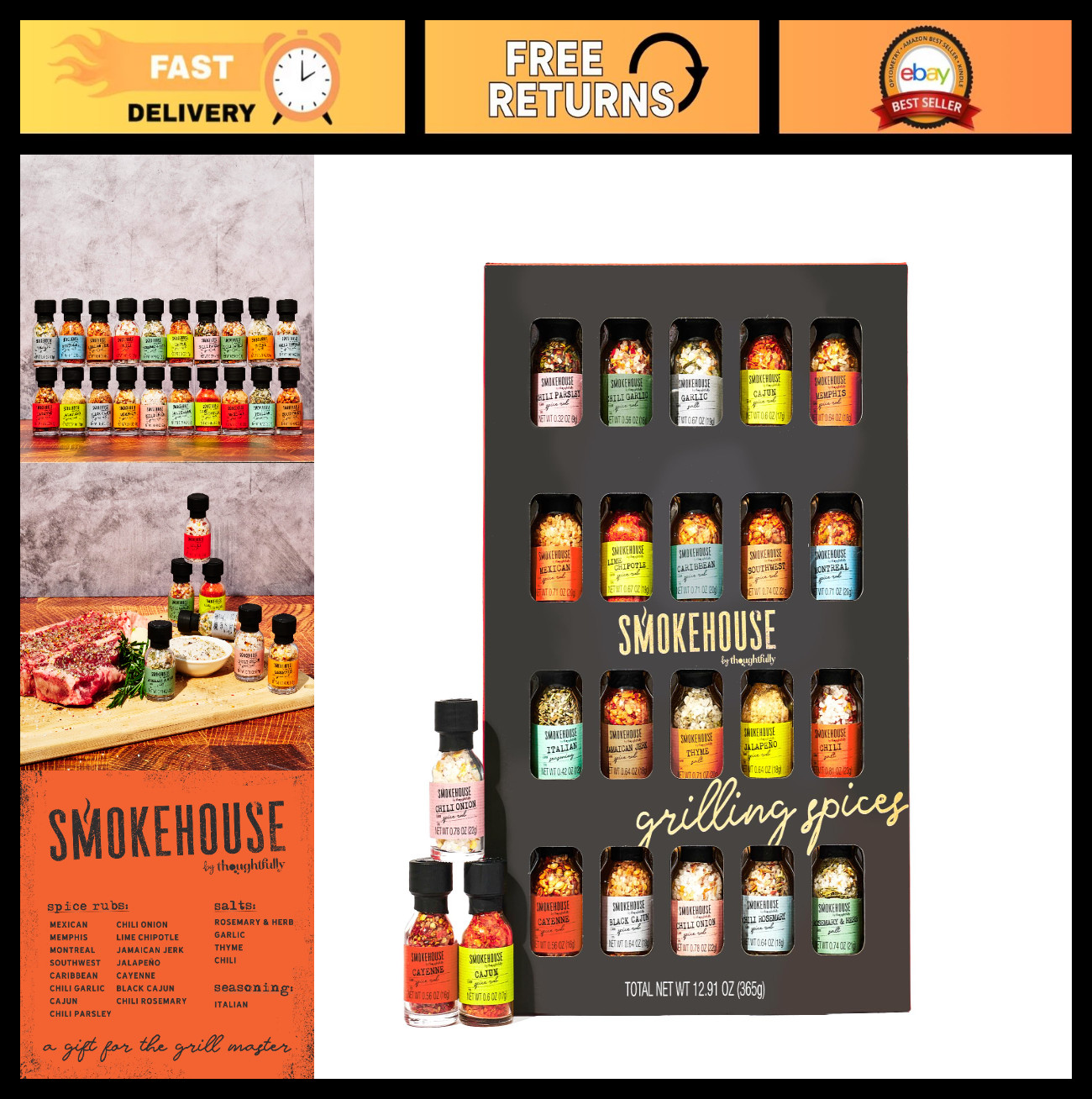 20 Mini BBQ Rubs & Seasonings Set – Grill Seasoning Sampler for Steak, Chicken,
