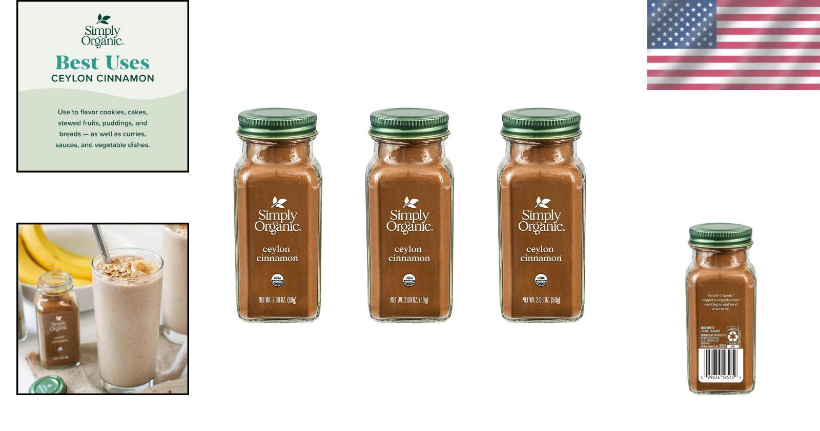 Organic Ceylon Cinnamon Powder, 2.08 Ounce 3 Pack – Perfect for Delicious Dishes