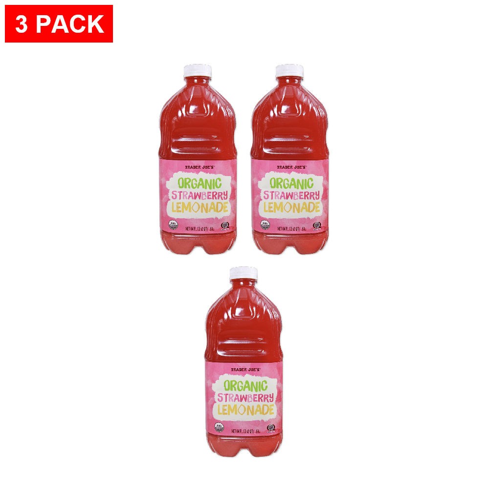 Trader Joe’s Organic Strawberry Lemonade 64 Fl Oz – Pack of 3