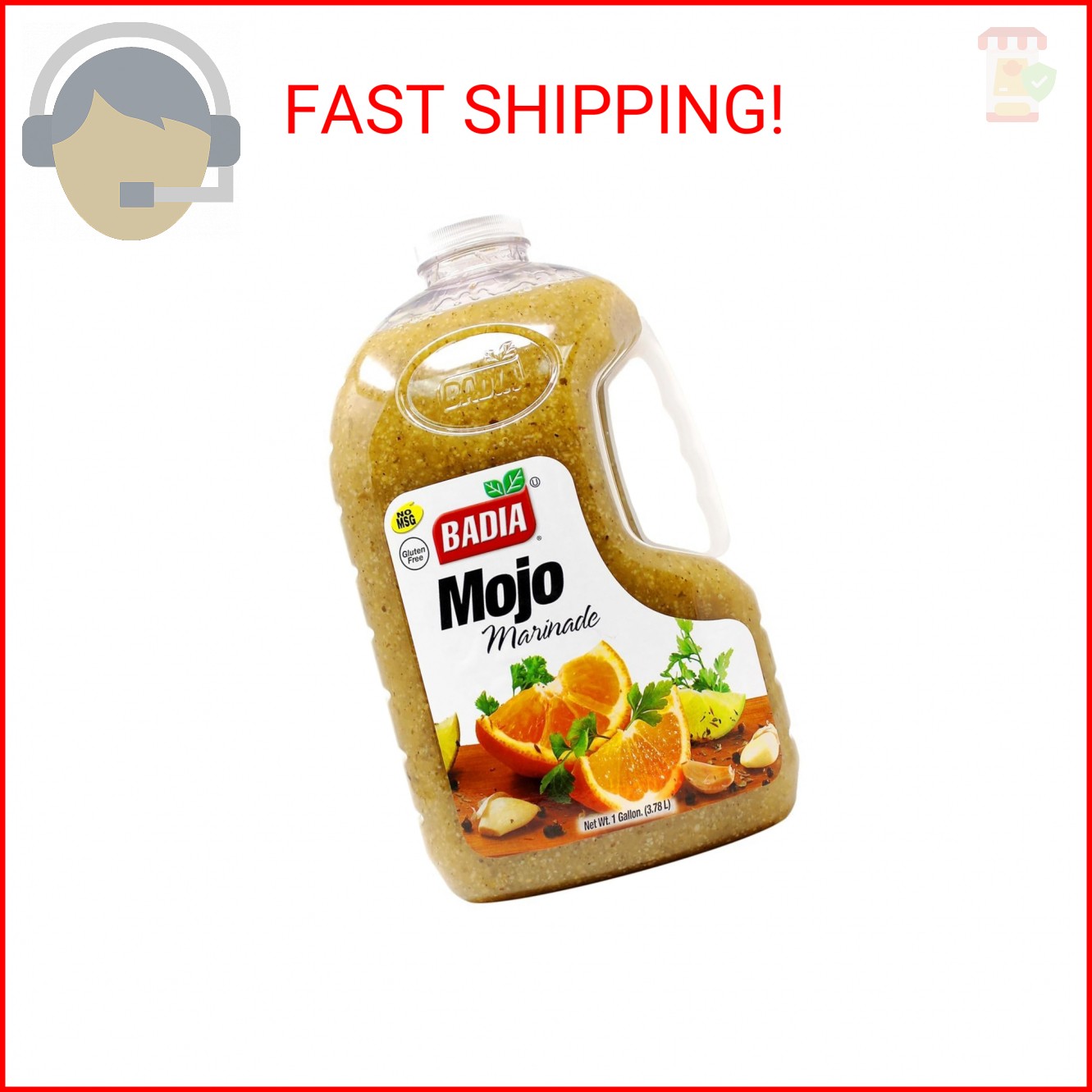 Badia Mojo Criollo Marinade, 128 Fl Oz (1 Gallon) – Authentic Marinade with Garl