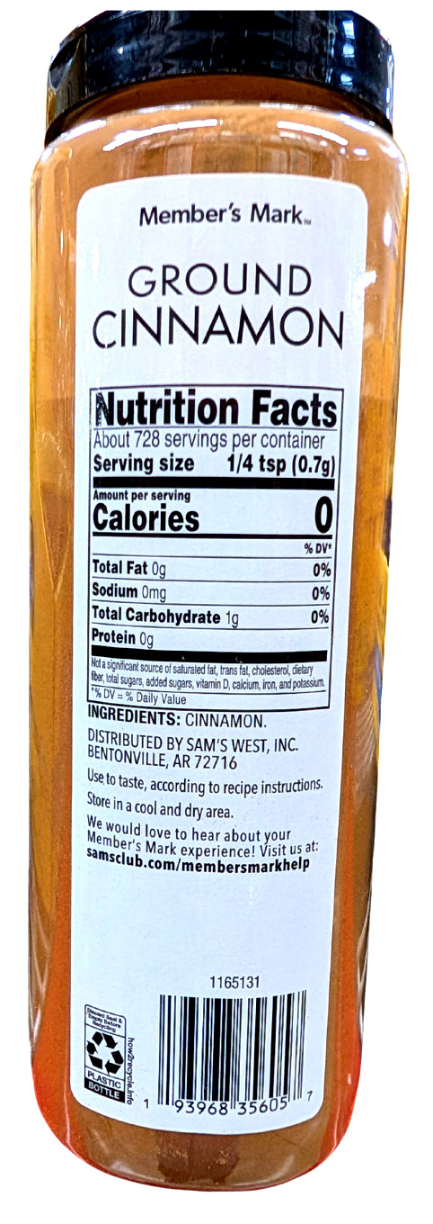 Member’s Mark Ground Cinnamon 18 Oz EXP 08/2028