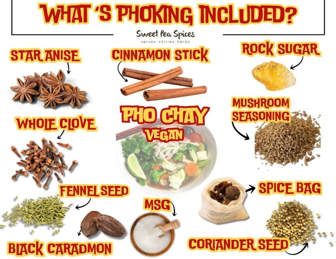 Pho King Delicious Pho Soup Kit w/MSG- 2 Packets | Choose Beef, Chicken or Vegan