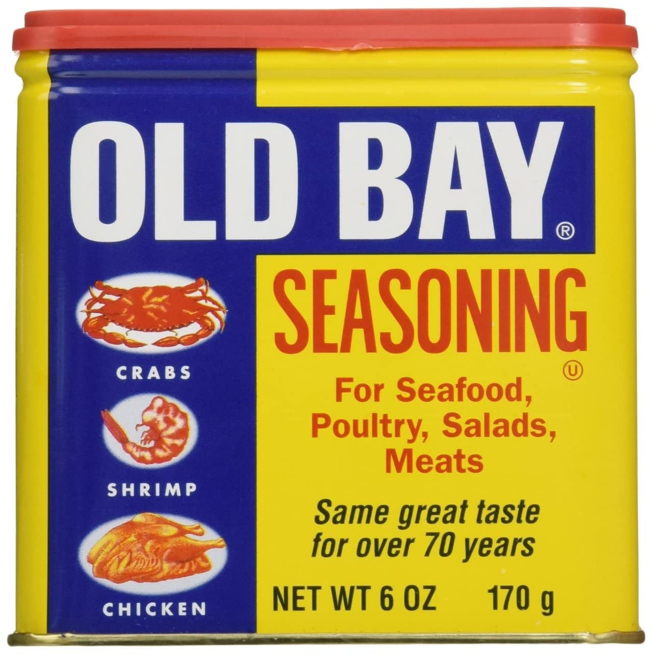 Old Bay Seasoning Can (Pack of 2) 6 Ounce 2), No Color