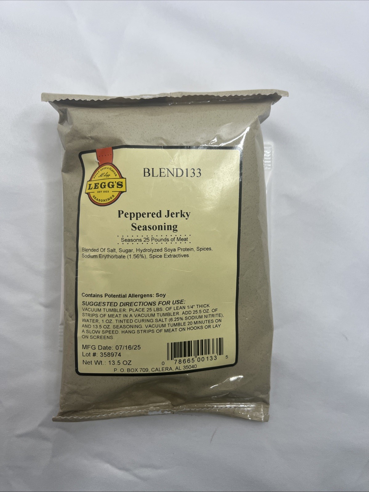AC Legg Old Plantation Peppered Jerky Seasoning 13.5 Ounces