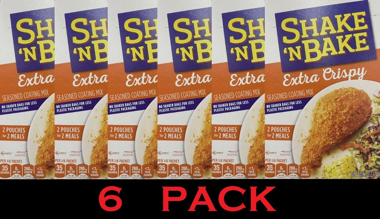 SHAKE N BAKE EXTRA CRISPY Seasoned Coating Mix 5 oz Box – 6 PACK