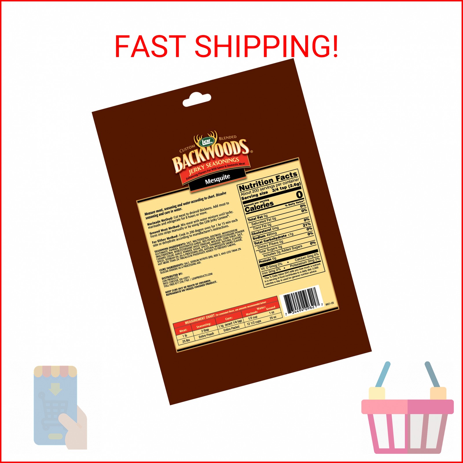 LEM Products Backwoods Mesquite Jerky Seasoning, Ideal for Wild Game and Domesti