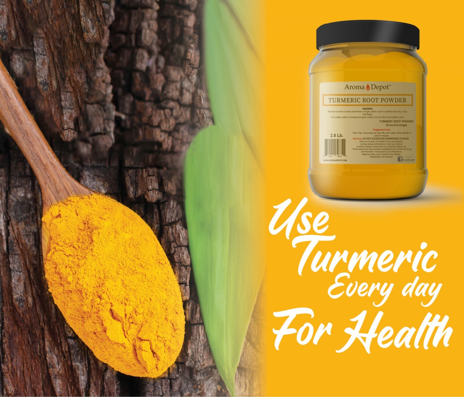 Turmeric Root Powder 2.5 lb 100% Pure Curcuma longa Yellow Tumeric 40 oz JAR
