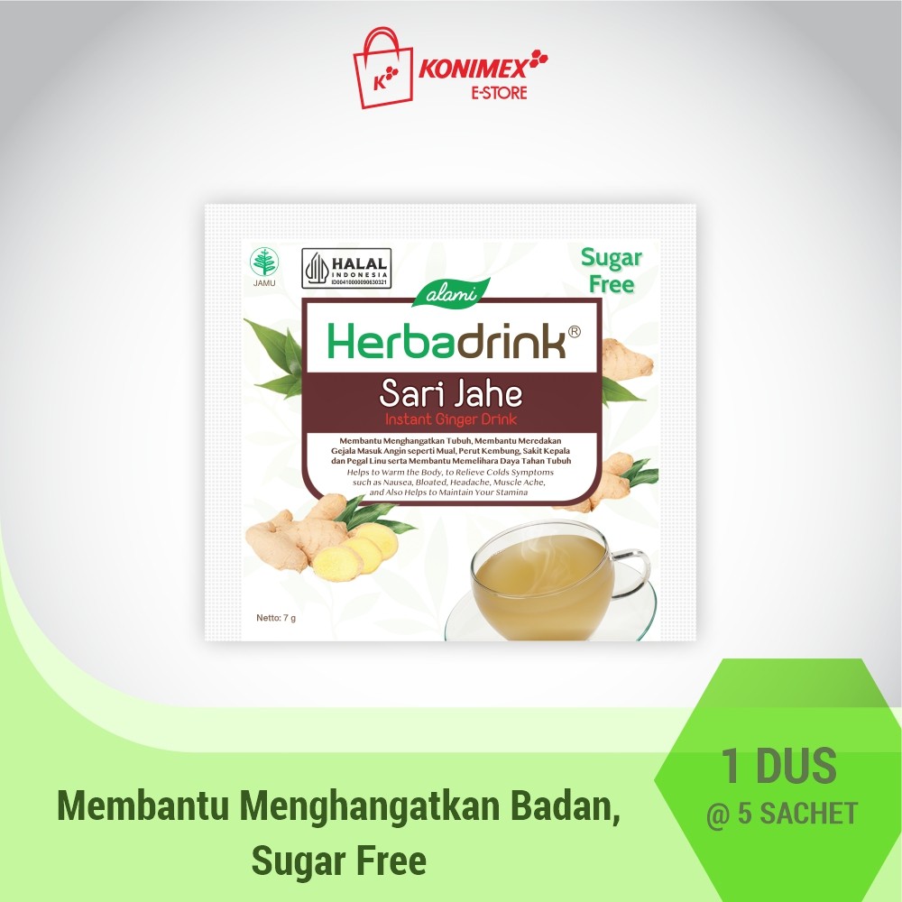 Ginger Drink Powder Sugar Free 5x7g Box, Instant Herbal Sachets