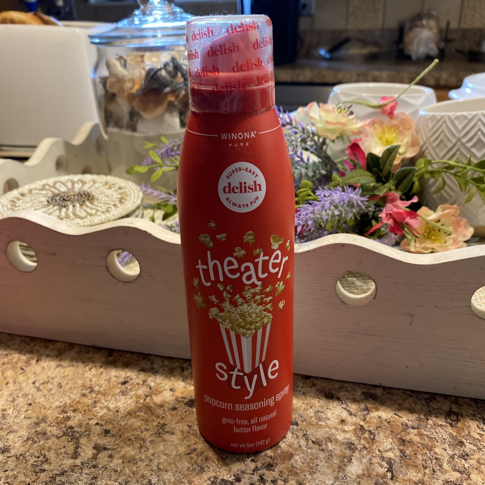 Delish ~ Popcorn Seasoning Spray ~ Butter Flavor ~ 2 Calories ~ 5oz bottle