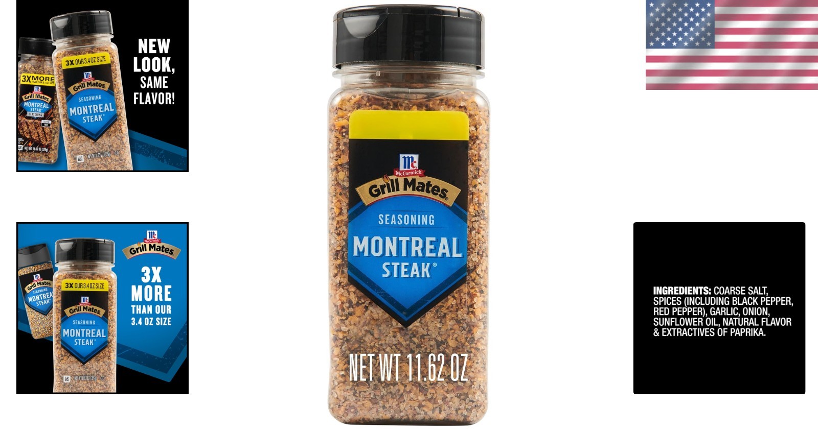 Transform Your Grill with McCormick Montreal Steak Seasoning, No MSG, 11.62 oz