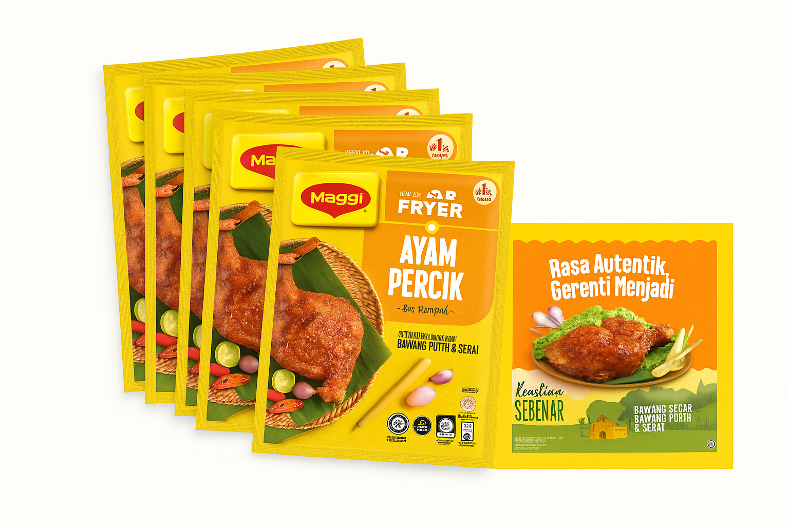 Maggi Air Fryer Ayam Percik Marinade | 5 Packs | Authentic Malaysian Seasoning |