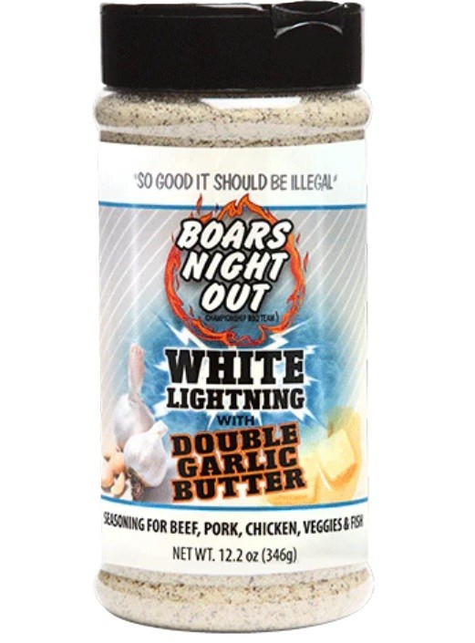 Boars Night Out – White Lightning with Double Garlic Butter – 12.2 oz